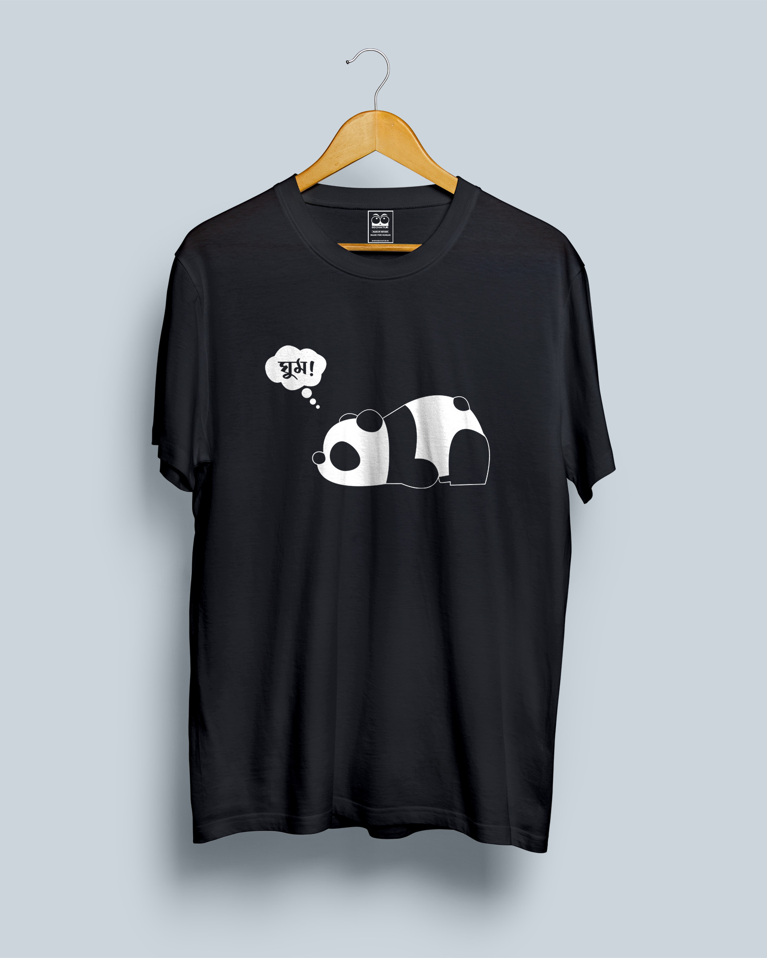 Sleeping Panda The Black Half Sleeve T-Shirt - BeChatur