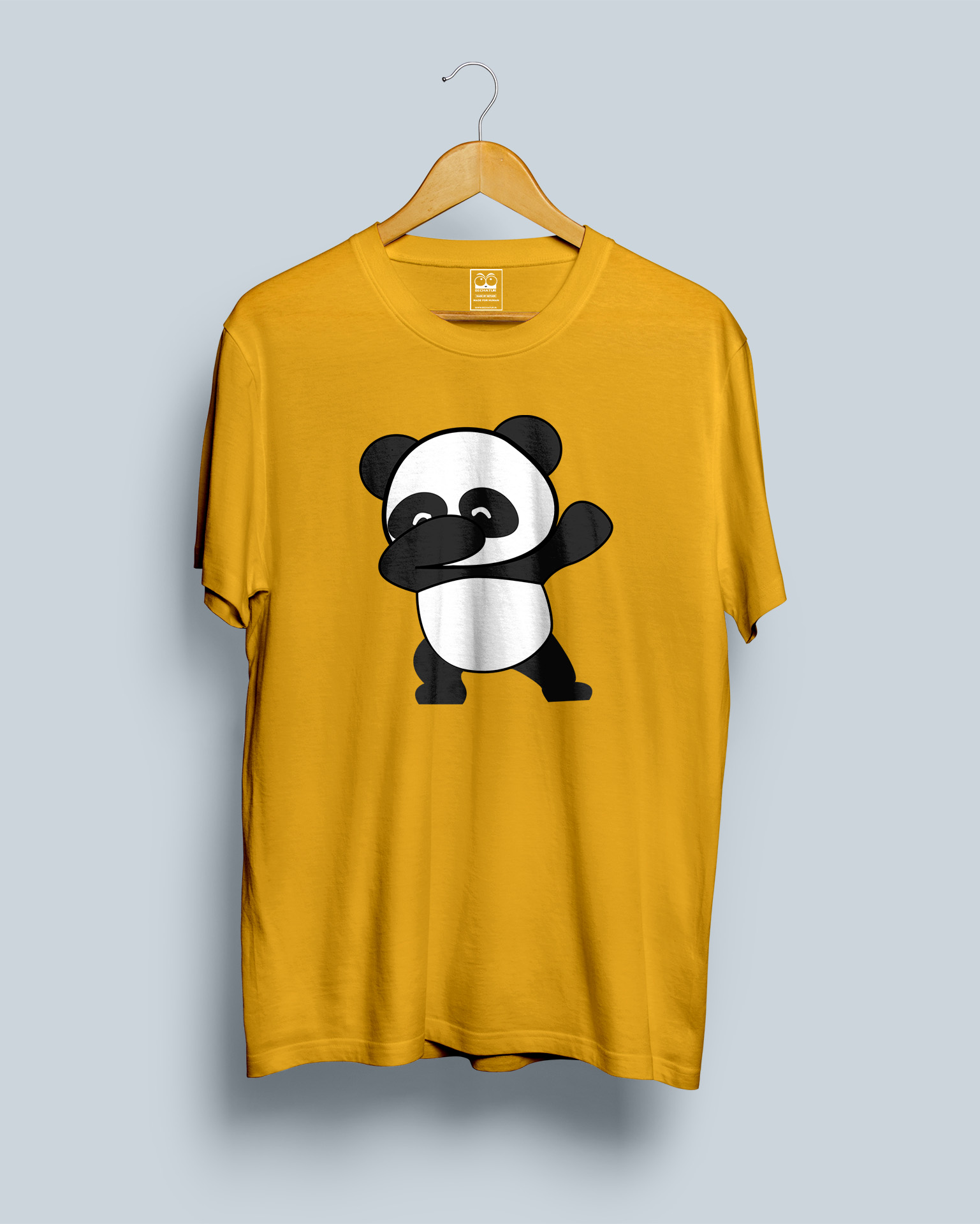 Cartoon Panda The Yellow Half Sleeve T-Shirt - BeChatur
